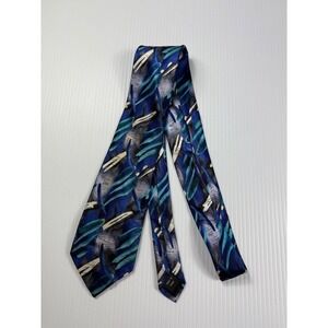 J. Garcia Necktie Abstract Feather Print Silk Tie Business Casual‎